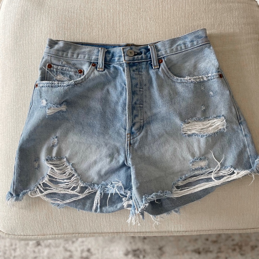 Abercrombie distressed denim shorts